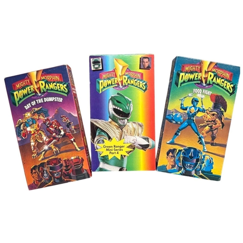Mighty Morphin Power Rangers VHS Lot Day of the Dumpster Food Fight Green Ranger
